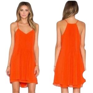 Sanctuary Dress Red Orange Pin Tuck Swing Dress Medium Women’s